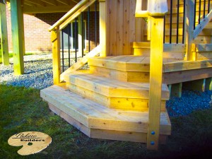 Rochester Hills MI Deck Builder Cedar Wood Deck Landing